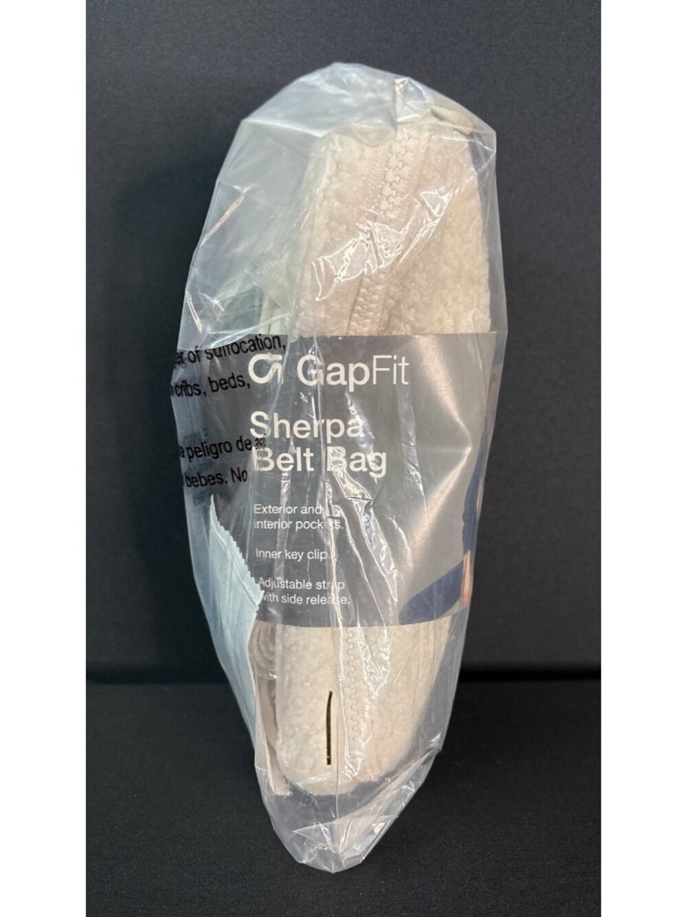 GapFit Sherpa Belt Bag Fanny Pack Waist Adjustable Strap Cream Crossbody OS NWT - Picture 12 of 13